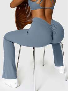 Speed mate Women's Tight-Fitting Dance Wide Leg Pants Yoga Sports Bell-Bottoms,Fleece