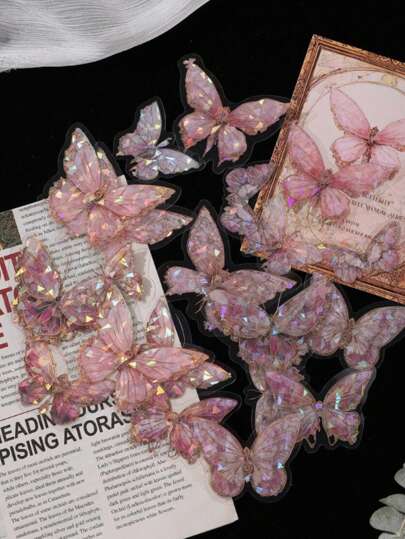 20 pièces Autocollants motif papillon, autocollants décoratifs polyvalents créatifs pour la décoration de compte à la main, les fournitures scolaires, la rentrée des classes, les décorations de fête, la décoration de la maison, Halloween, Noël, cadeaux pour les amis