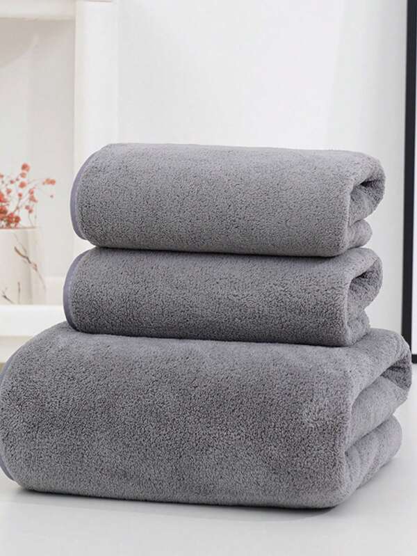 1 Stück Korallenfleece einfarbig, weich, saugfähig, nicht scheudernd, dickes Paar-Handtuch, schnelltrocknend für den Heimgebrauch, Gesichts-/Haar-/Handtuch 34*75cm oder Badetuch 70*140cm oder großes Gesichtstuch 40*80cm oder großes Badetuch 90*170cm