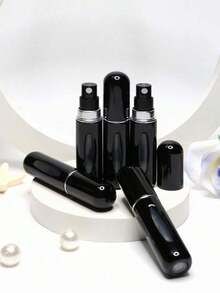 Portable Mini Perfume Atomizer Perfume Bottle Mini Perfume Refill Bottle  Refillable Perfume Storage Bottle Cosmetics Travel Container Travel Accessories - 亮黑色 - 查看 1
