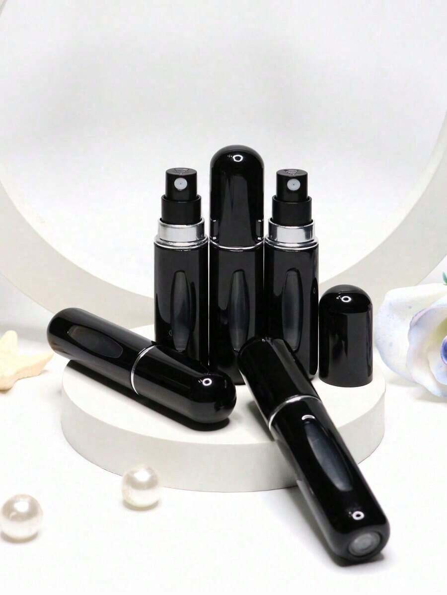 Portable Mini Perfume Atomizer Perfume Bottle Mini Perfume Refill Bottle  Refillable Perfume Storage Bottle Cosmetics Travel Container Travel Accessories - 亮黑色 - 查看 1