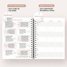 iscool Daily Planner Plus 2025 Floral Monogram Initial Letter B - 裸色和金色 - 查看 7