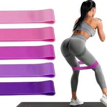 1pc/5pcs Yoga Resistance Bands, Suitable For Full Body Fitness, Glute, Leg And Arm Stretching, Ideal For Yoga And Pilates Workouts At Home, Portable Fitness Equipment, Rubber Resistance Bands, Yoga Gym Elastic Candy Strength Pilates Cross-Training For Women Weight Lifting