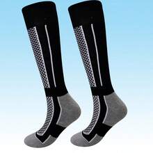 1 Pair Unisex Thick Warm Breathable Ski Socks, Outdoor Long Hiking Sports Socks, Winter