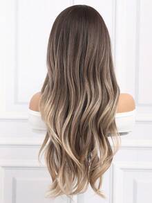 26 Inches Dark Brown Gradient Highlights Long Big Wavy Curls, Rose Lace, Suitable For Daily/Party/Holiday Wear - Màu nâu ombre - Xem 6