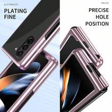 Hadaasi 1pc Luxury Electroplated Folding Slim Hard PC Protective Case, Shockproof Anti-Scratch Anti-Fingerprint Clear Full Body Cover Compatible With Samsung Galaxy Z Flip 6/Z Flip 5/Z Flip 4/Z Flip 3/Z Fold 6/Z Fold 5/Z Fold 4/Z Fold 3/Z Fold 2, Suitable For Boys, Girls, Couples - Multicolor - View 6