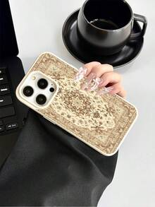 Vintage  Carpet Pattern,Leather Grain Texture Phone Case Suitable For Compatible With Iphone16, 15, 14, 13, 12, 11, PRO MAX,  As Well As X, XS, PLUS - 彩色 - 查看 2