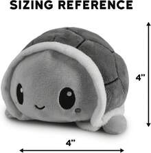 The Original Reversible Turtle Plushie - Green - Cute Sensory Fidget Stuffed Animals That Show Your Mood 4 Inch,Seasonal Gifts - Kawaii + Xanh lá cây lo lắng - Xem 4