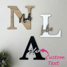 1pc Customized Wooden Name Plate, Customizable Name Up To 26 Letters, Wooden Wall Decor, Suitable For Children's Room, Home Decor, Unique Colorful Kids Room Door Sign, Perfect Customized Gift For Birthday, Children's Day, Back To School, Halloween, Christmas, Graduation