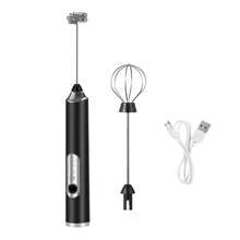 3 In 1 Portable Rechargeable Electric Milk Frother Foam Maker Handheld Foamer High Speeds Drink Mixer Coffee Frothing Wand Stonego Kitchen Tools,2 In 1 Electric Household Handheld Egg Beater New Arrivals For Christmas Season