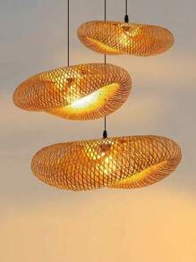 竹编吊灯，适用于餐厅、餐桌、茶室、禅意餐厅、农舍装饰 - 吊燈 - 查看 3