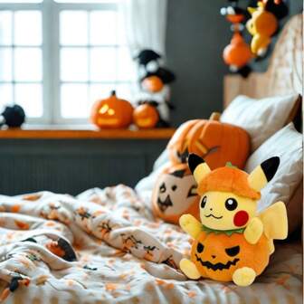 pokemon 1 pieza Decoración de escritorio de Pokémon con calabaza de Halloween, decoración de mesita de noche, regalo con temática de Halloween, decoración de Halloween