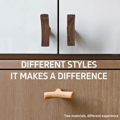 1pc Walnut/Beechwood Branch Pull Handle, Wooden Drawer Pull, Cabinet Knob, Cupboard Drawer Pull, Cabinet Door Handle, Suitable For Cabinets, Vanities, Wooden Cabinets