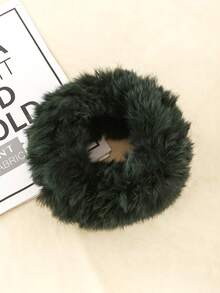 1 pieza Diadema de piel de conejo de unicolor casual, versátil para el hogar, el transporte diario, accesorios para el cabello de mujer de todas las estaciones, bandanas de invierno, diademas de invierno, envolvente cálido para la cabeza