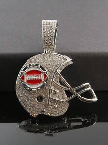 一套3D全钻橄榄球头盔吊坠项链、手链、手表套装，时尚奢华礼盒包装，适合送礼。 - 紅色 - 查看 21