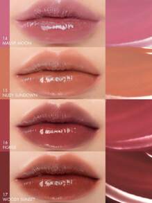 Rom&nd Romand GLASTING WATER TINT 14 MAUVE MOON，水润光泽持久唇色，高保湿，淡化唇纹，水润唇釉，打造水润唇妆，不粘腻，滋润显色，韩妆，4克/0.14盎司