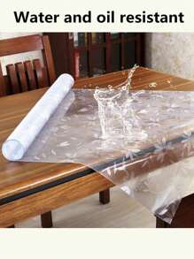 1mm厚PVC花紋半透明桌墊，簡約風格家具表面保護水晶墊，PVC材質適用於咖啡桌、床邊櫃、餐桌、電腦桌、辦公桌等各種家具面保護，軟玻璃桌布，日常生活必需品，全年使用 - 波斯菊花紋 - 查看 6