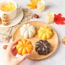 硅胶南瓜皂模，1 包，松饼和蛋糕棒模，巧克力炸弹模，感恩节蜡烛制作模 - 彩色 - 查看 5