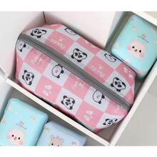 1 قطعة/2 قطعة حقيبة تنظيم الملابس الداخلية بطبعة الباندا الجميلة، سعة كبيرة متعددة الجيوب لتخزين الأغراض في المنزل والسفر، قابلة للطي وللحمل