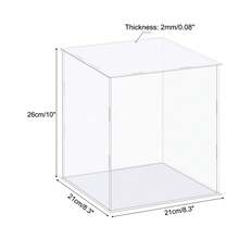 Clear Display Case, Acrylic Box Assemble Dustproof Box Showcase For Collectibles, Crafts - 透明 8.3x8.3x10 英寸 - 查看 2