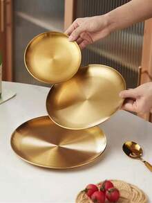 3pcs/4pcs European Style Multi-Tier Cake Stand (Includes 2/3 Trays + 1 Stand), Suitable For Daily Use, Can Hold Snacks And Fruits, Widely Used For Tea Parties And Gatherings Decoration, Also Fits Cupcakes, Donuts, Fruits, Kitchen Supplies, Christmas Gift - Gold - View 8