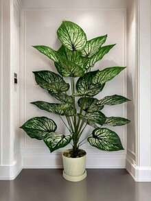 2件套热带植物套装 - 人造绿萝,适合家居、办公室、花园装饰 - 非常适合婚礼、周年纪念日和节日 - 室内/室外均可使用,不含花盆,是房间、家居、厨房、婚礼装饰的理想之选 - 彩色 - 查看 3