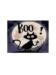 1 buc/4 buc/6 buc/48 buc Covorașe cu model de pisici de Halloween, Covorașe sezoniere de Halloween, Material asemănător inului în stil modern, Decor de casă de Halloween, Articole pentru petreceri de interior și exterior, Decorațiune cu tematică de Halloween, Decor de cameră. Potrivit pentru decorarea casei și a bucătăriei și decorarea petrecerii de Halloween.