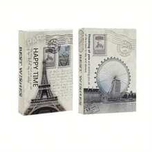 Vintage Travel Landmark Playing Cards, Eiffel Tower & London Eye Design, World Scenery Playing Cards, Showcasing Famous World Landmarks, High-Quality Cardstock With Stamped Borders, Great For Halloween, Christmas Parties, Collectors Gift - Multicolor - View 8