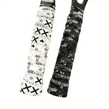 1 miếng băng dính chống trượt tự dính ZARSIA dành cho vợt cầu lông và vợt tennis, bao bọc cần câu chống sốc, bao da giả cho vợt tennis - Đen & Trắng - Nhiều màu - Xem 6