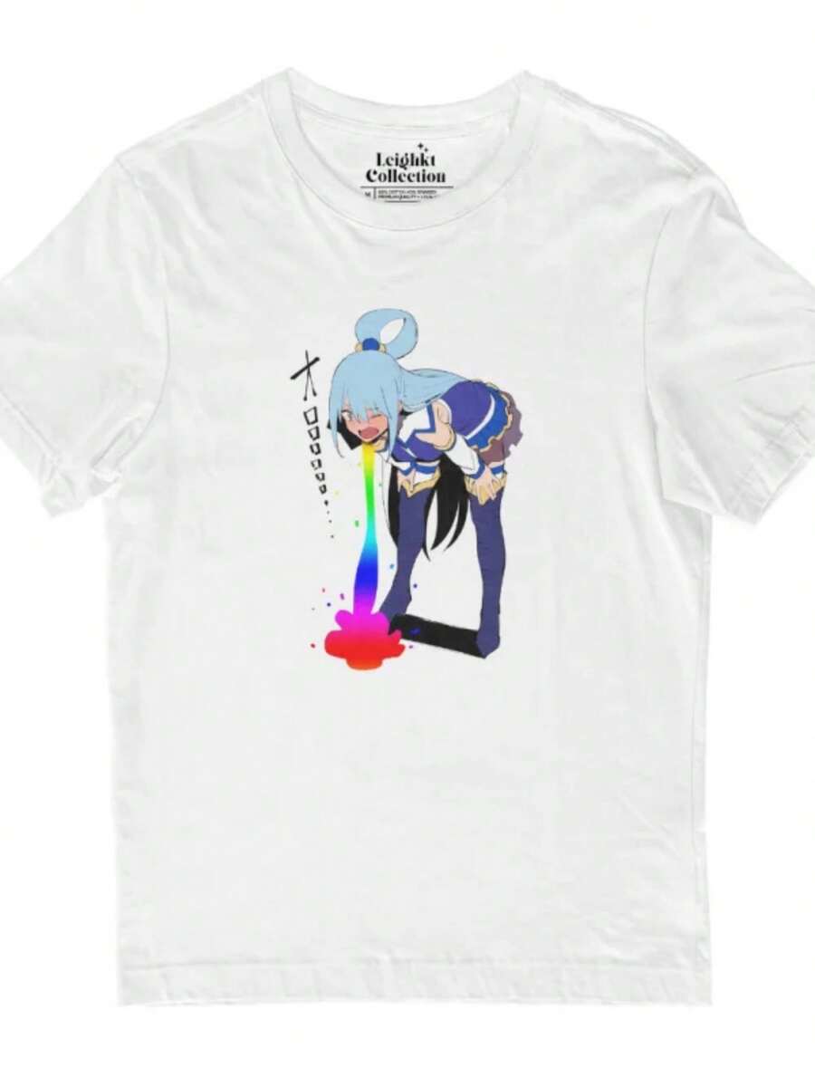 Camisetas para hombre y mujer, cuello redondo, 100 % manga corta, ropa de gran tamaño - Blanco - Ver 1