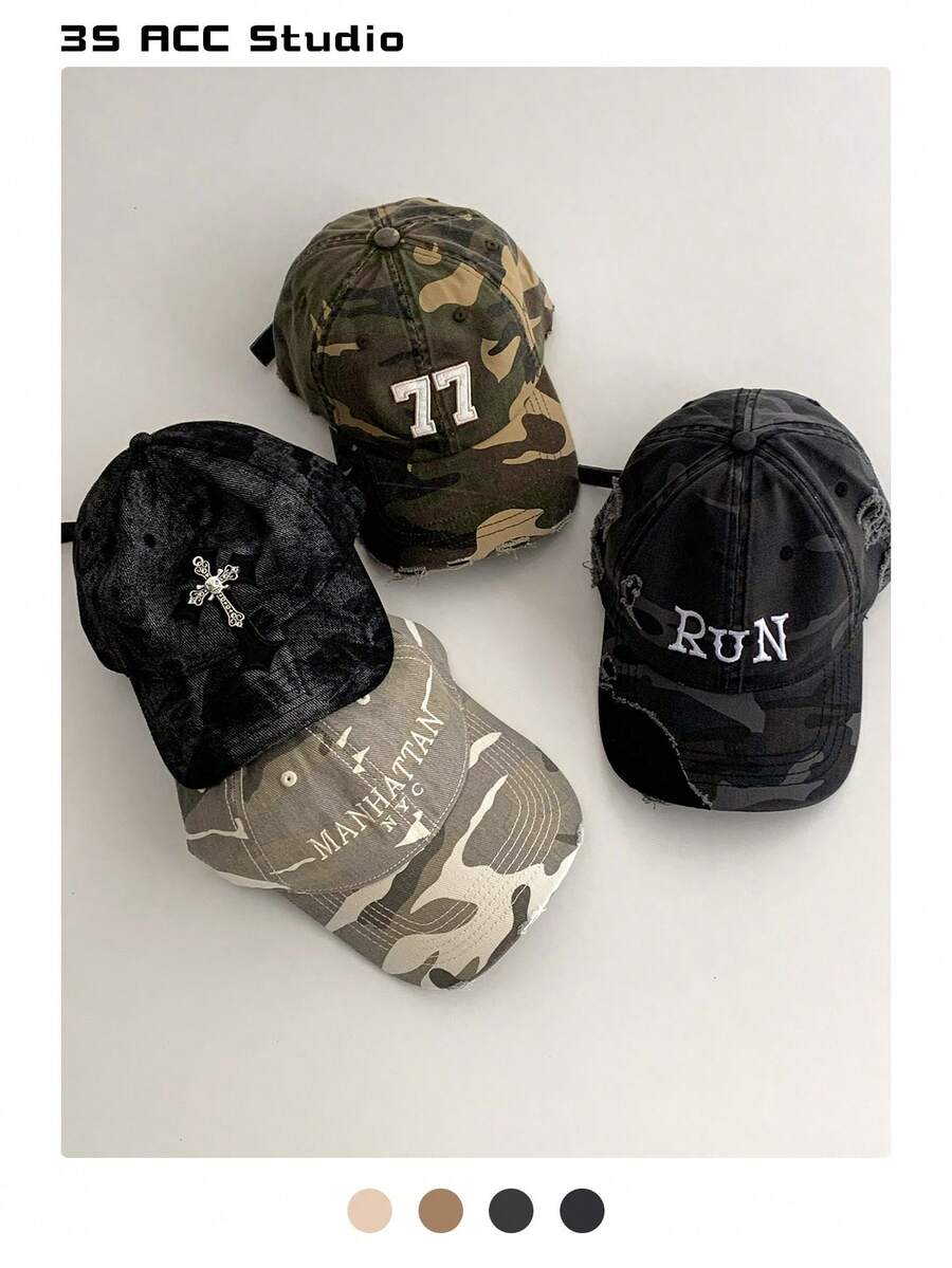 Mũ lưỡi trai Snapback họa tiết đầu lâu và chữ thập nhuộm tie-dye, mũ bóng chày vành dài kiểu hip hop rằn ri bạc màu, mũ lưỡi trai Snapback in họa tiết da báo đường phố cổ điển chữ Mỹ, mũ cá tính đa năng cho mùa hè, che nắng bảo vệ khuôn mặt.