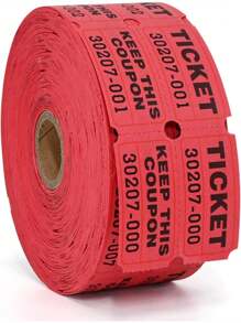 1000张抽奖券、情侣票、活动票、入场券、班级奖励、筹款活动和幸运抽奖，适用于大型活动、家庭聚会、节日派对 - 彩色 - 查看 12