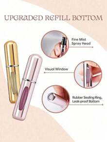 1pcs Refillable Perfume Spray Bottle, Single Pack, Perfume Bottle Shiny Rose Red Perfume Bottle With Pump Storage Container Suitable For Travel, Living Room, Bedroom, Bathroom Home Decor Portable Travel Bottle