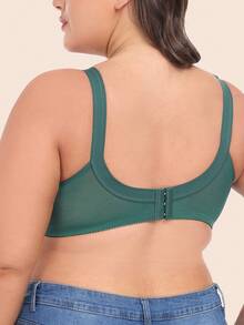 1pc Women's Ultra-Thin Lace Bra, Breathable Sexy Minimalist Style Plus Size Bra For Sleeping, Home, Office, Outdoor Wear, Lift