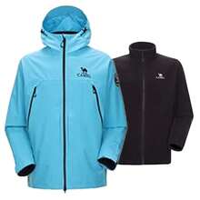 CAMEL CROWN Chaqueta de forro polar para mujer 3 en 1 para exteriores, cálida, resistente al agua y cortavientos, adecuada para senderismo y montañismo - Luz de fondo azul - Ver 4