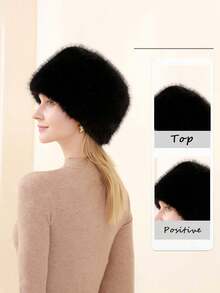 1 件弹性仿皮毛狐狸毛头带和手链套装，女士蒙古发带环发饰 - 彩色 - 查看 8