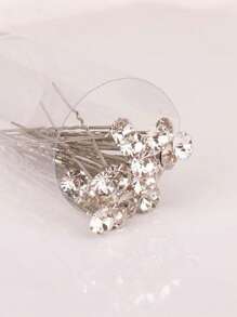 20 piezas Pasadores de pelo con flores de perlas falsas, cristales de rhinestone transparentes y brillantes para bodas y novias, accesorios de peinado elegantes para damas de honor, horquillas, peinetas y peines laterales para el cabello, útiles escolares
