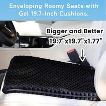 19.7" Gel Seat Cushion, Super Large & Thick Office Chair Cushion For Long Sitting - Back Hip Tailbone Pain Relief Cushion, Egg Seat Cushion Desk Chair Pads For Cars Wheelchair - Fits Up To 350 Lbs-222684 - 黑色XXL最大較厚 - 查看 4
