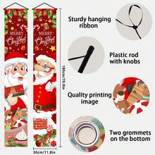 1 par de banderas decorativas navideñas, banderas colgantes decorativas navideñas lindas para el pórtico, decoración elegante para interiores y exteriores, ideal para el pórtico, el jardín, el garaje y la decoración del hogar