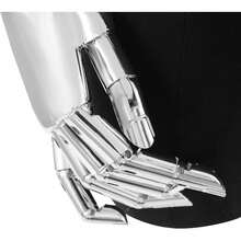 OUKANING bambola sarto, bambola esposizione bambola donna stiratura con altezza regolabile 120-210 cm, torso rimovibile annequin con tessuto di camomile per esposizione abbigliamento, argento + nero - Nero e argento - Visualizzare 4