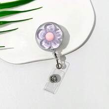 1/2/7 chiếc Giá đỡ huy hiệu hoa 5 cánh có thể thu vào, Kẹp thẻ ID hình hoa nhựa dễ thương có thể mở rộng, Giá đỡ thẻ y tá, Dây đeo cho bác sĩ, y tá, sinh viên, bé gái, Cuộn dây đeo huy hiệu ID công việc - Nhiều màu - Xem 7