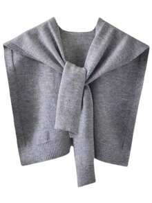 女士针织披肩，纯色肩披开衫，轻薄夏季围巾系颈配饰，春秋季连衣裙搭配。