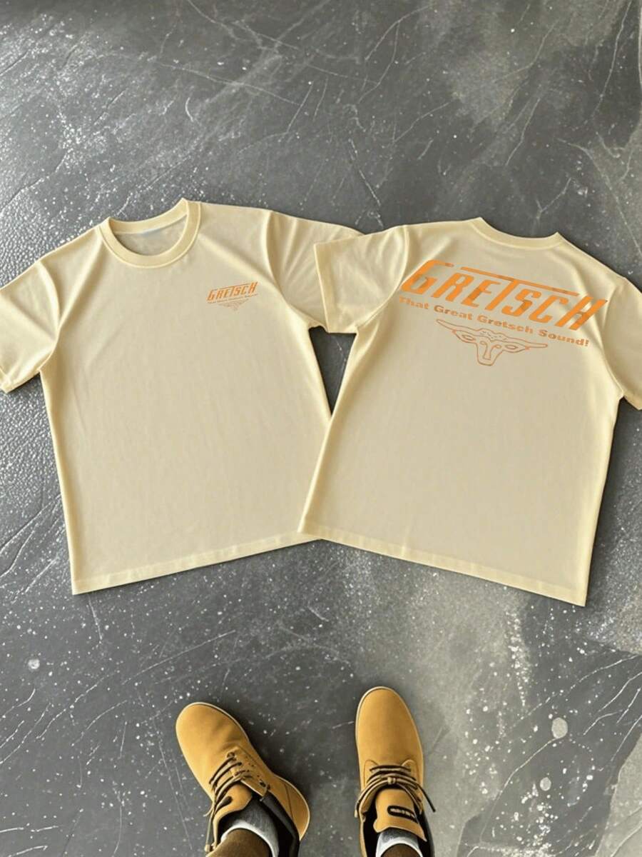 That Great Gretsch Sound! With Winged Steer Head Symbolizes Bold Spirit Musical Heritage On This Classic Fit Tshirt 220g - Màu be - Xem 1