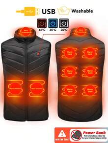 Women's Heated Vest, 3 Heat Settings, 9 Heating Zones, Warm For Winter, No Power Bank Required