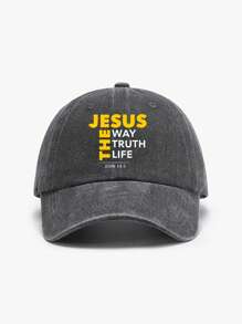 1 件印花耶稣经典破洞棒球帽，可调节带子，适合海滩、钓鱼、派对、跑步、健身房、旅行、返校、圣诞节、父亲节、教师、学生、休闲装、Y2K 风格，有黑色、粉色、绿色、卡车司机帽可供选择