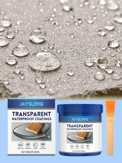 JAYSUING 150g Outdoor Transparent Waterproof Coating, Weather-Resistant, Anti-Cracking, Elastic Sealant-Based, Easy To Apply. This Transparent Waterproof Adhesive/Coating Is Ideal For Waterproofing Roofs, Bathrooms And Balconies After Tile Removal.