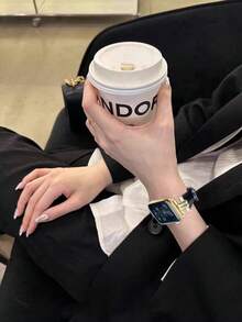 1 Young And Fashionable Women's Watch Strap, Black Leather, Soft And Comfortable, Ultra-Thin And Slender Women's Watch Strap Ultra3 2 1 SE S10 /S9 /S8 /S7 /S6/ S5/ S4/ S3 /S2/ S1 Series Global Hot New Product Golden Metal Decoration Black Leather Strap 38 Mm40mm42mm44mm45mm46mm49mm Compatible With Watch Band Smart Watches Accessories Wristwatch - Black - View 8