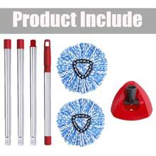 Spin Mop Head, Base, Handle Replacement For  Microfiber Spin Mops, 2 Microfiber Mop Refills, 1 Triangle Head Cover And 30-58in Handle Set Combo (White(1 Tank System)) - 藍色(雙罐系統) - 查看 7