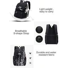 1pc Teen Casual Backpack - Stylish School & Travel Daypack With Laptop Sleeve, Lightweight Rucksack For Daily Use - Black - View 5