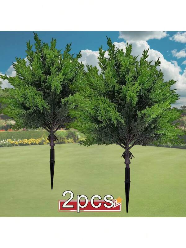 Outdoor Artificial Green Plant Juniper Topiary Ball - Durable Faux Pine Tree/UV Resistant Fake Shrub For Outdoor And Indoor, Patio, Porch, Garden Decor, All Season Holiday Decor, No Power Needed - Maintenance Free, Outdoor Decor, Natural Looking Shrub, Thanksgiving, Christmas Decor, Durable Plastic Shrub